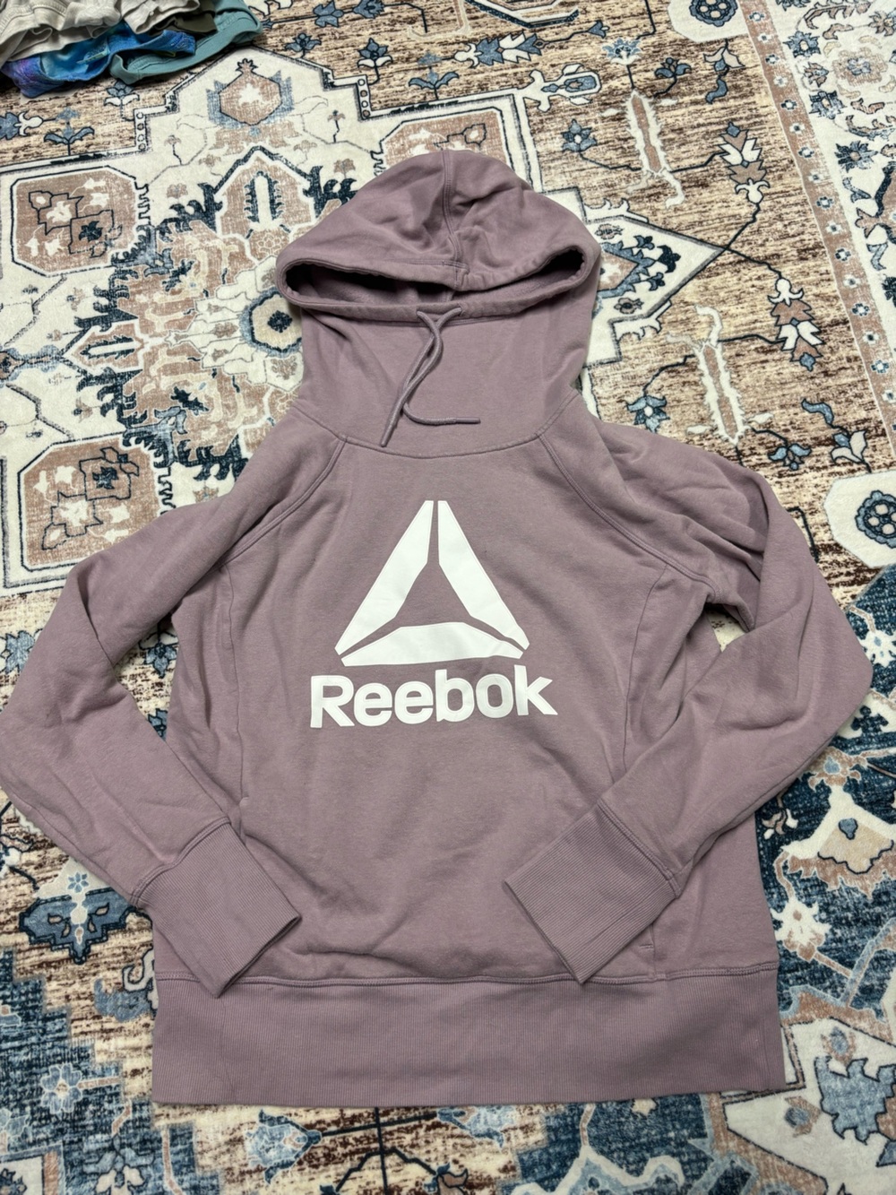 Reebok Lavender Pullover Hoodie with White Trim